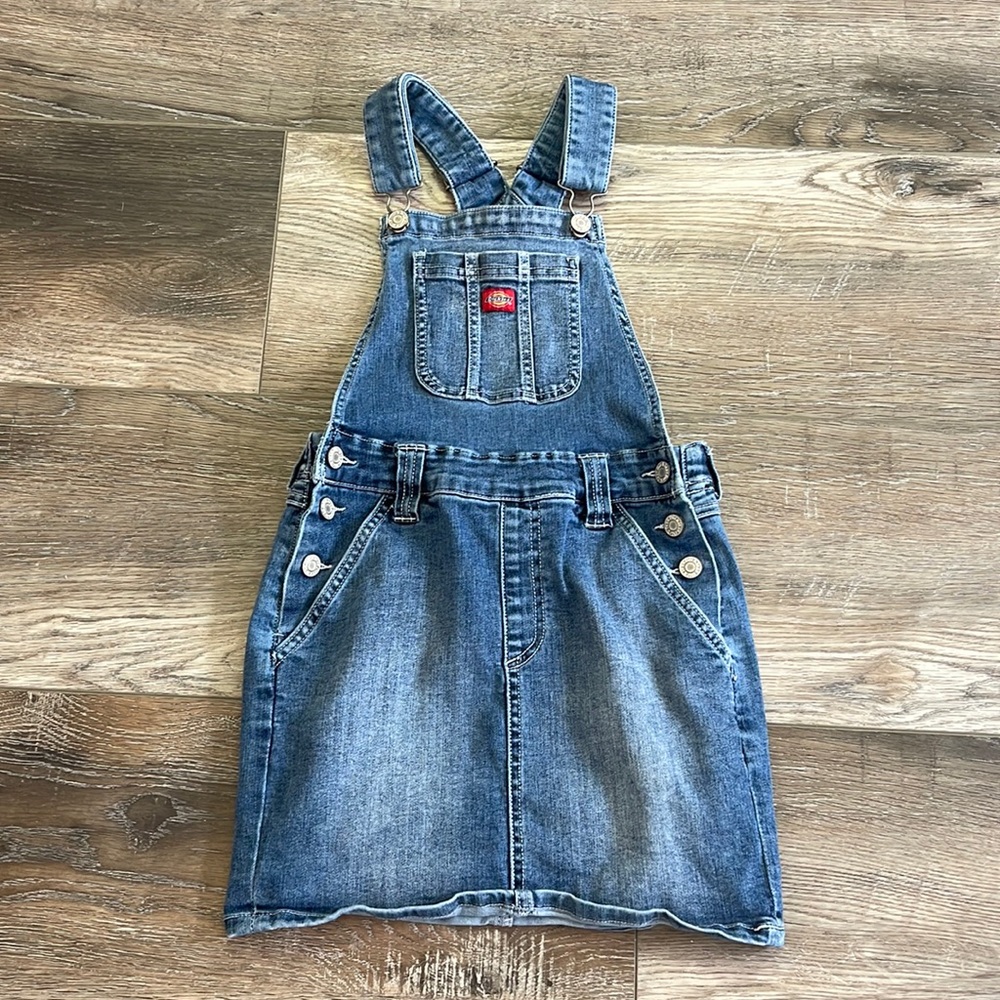 Dickies Girls Blue Denim Overall Dress